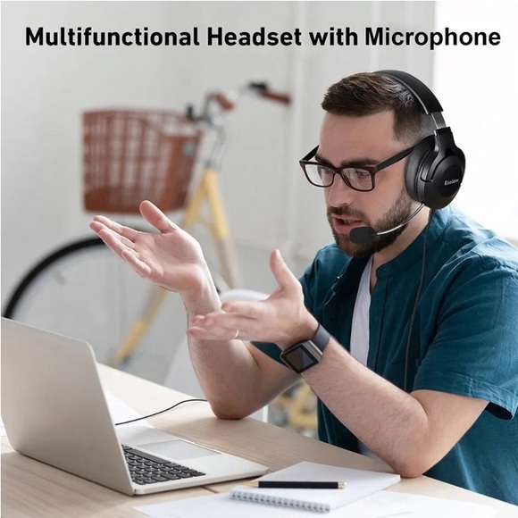 ESOLOM WiredStereo GamingHeadsetOnCable MicrophoneHeadphoneEarphone - Picture 3 of 16